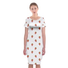 Cartoon Style Strawberry Pattern Classic Short Sleeve Midi Dress by dflcprintsclothing