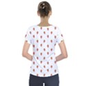 Cartoon Style Strawberry Pattern Short Sleeve Front Detail Top View2