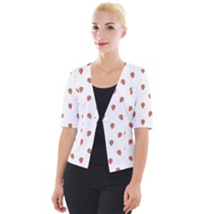 Cartoon Style Strawberry Pattern Cropped Button Cardigan by dflcprintsclothing