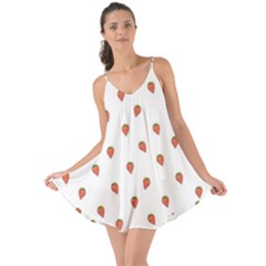 Cartoon Style Strawberry Pattern Love The Sun Cover Up