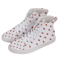 Cartoon Style Strawberry Pattern Women s Hi-top Skate Sneakers by dflcprintsclothing