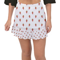 Cartoon Style Strawberry Pattern Fishtail Mini Chiffon Skirt by dflcprintsclothing