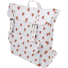 Cartoon Style Strawberry Pattern Buckle Up Backpack