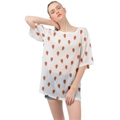 Cartoon Style Strawberry Pattern Oversized Chiffon Top by dflcprintsclothing