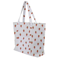 Cartoon Style Strawberry Pattern Zip Up Canvas Bag by dflcprintsclothing