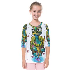 Grand Master Oogway, Master Turtle Kids  Quarter Sleeve Raglan Tee