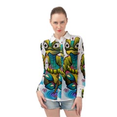 Grand Master Oogway, Master Turtle Long Sleeve Chiffon Shirt