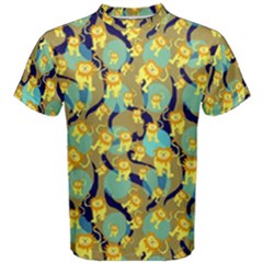 Cute Lions Pattern Men s Cotton Tee by bloomingvinedesign