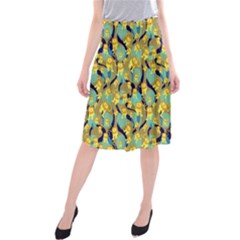 Cute Lions Pattern Midi Beach Skirt by bloomingvinedesign