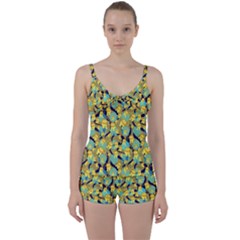 Cute Lions Pattern Tie Front Two Piece Tankini by bloomingvinedesign