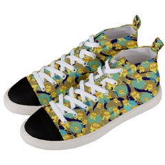 Cute Lions Pattern Men s Mid-top Canvas Sneakers by bloomingvinedesign