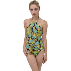 Cute Lions Pattern Go With The Flow One Piece Swimsuit by bloomingvinedesign