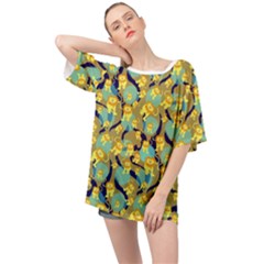 Cute Lions Pattern Oversized Chiffon Top