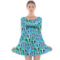 Cute Panda Bears Pattern Long Sleeve Skater Dress View1