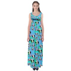 Cute Panda Bears Pattern Empire Waist Maxi Dress by bloomingvinedesign