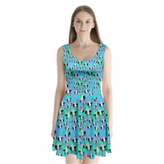 Cute Panda Bears Pattern Split Back Mini Dress  by bloomingvinedesign