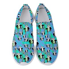 Cute Panda Bears Pattern Women s Slip On Sneakers by bloomingvinedesign