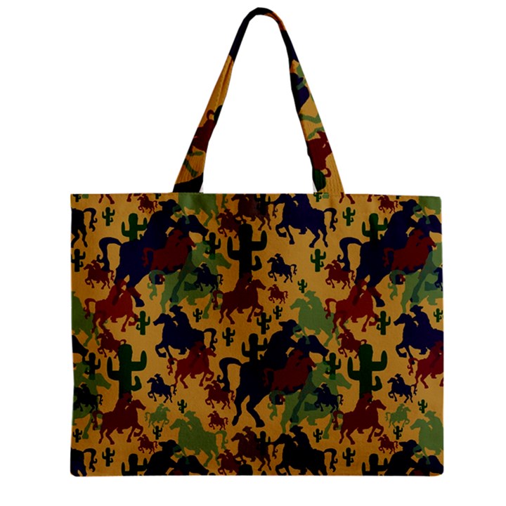 Cowboys Pattern Zipper Mini Tote Bag