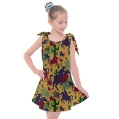 Cowboys Pattern Kids  Tie Up Tunic Dress by bloomingvinedesign