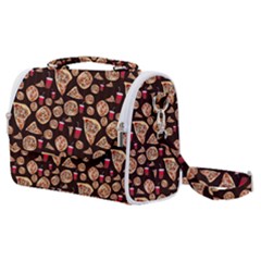 Pizza Pattern Satchel Shoulder Bag by bloomingvinedesign