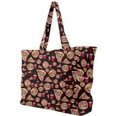 Pizza Pattern Simple Shoulder Bag by bloomingvinedesign