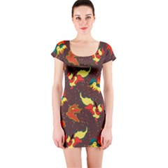 Fire Type Short Sleeve Bodycon Dress