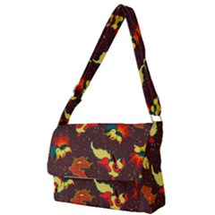 Fire Type Full Print Messenger Bag by Mezalola