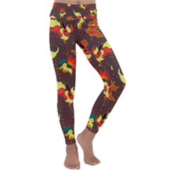 Fire Type Kids  Lightweight Velour Classic Yoga Leggings by Mezalola