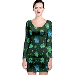 Grass Love Long Sleeve Bodycon Dress by Mezalola