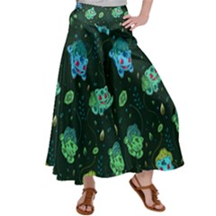 Grass Love Satin Palazzo Pants by Mezalola