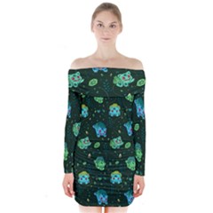 Grass Love Long Sleeve Off Shoulder Dress by Mezalola