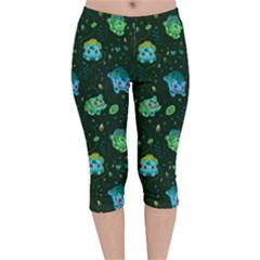 Grass Love Velvet Capri Leggings  by Mezalola