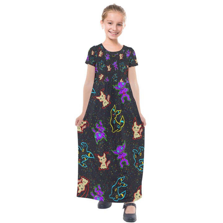 Mimi Kids  Short Sleeve Maxi Dress