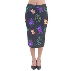 Mimi Velvet Midi Pencil Skirt