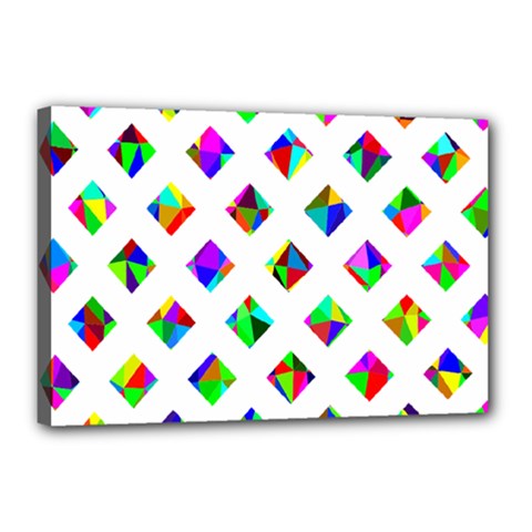 Rainbow Lattice Canvas 18  X 12  (stretched) by Mariart