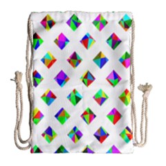 Rainbow Lattice Drawstring Bag (large) by Mariart