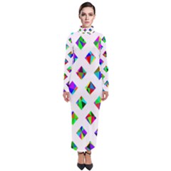 Rainbow Lattice Turtleneck Maxi Dress