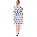 Rainbow Lattice Quarter Sleeve Front Wrap Dress View2