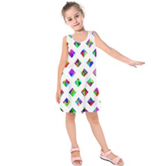 Rainbow Lattice Kids  Sleeveless Dress by Mariart