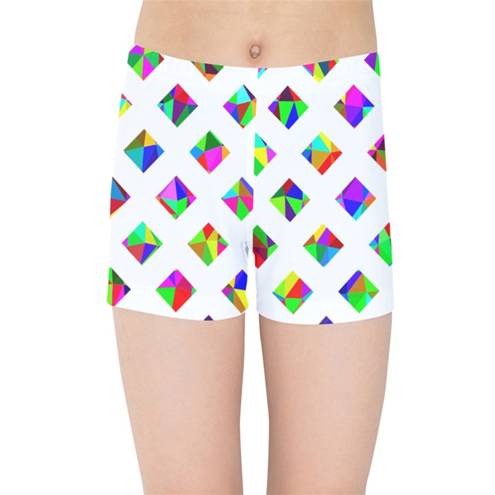 Rainbow Lattice Kids  Sports Shorts