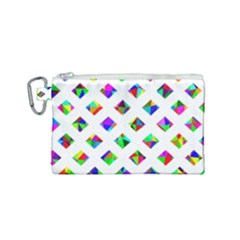 Rainbow Lattice Canvas Cosmetic Bag (small)