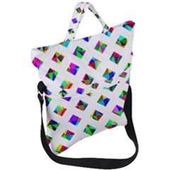 Rainbow Lattice Fold Over Handle Tote Bag