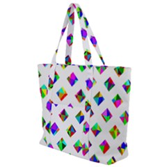 Rainbow Lattice Zip Up Canvas Bag