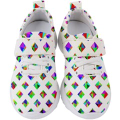 Rainbow Lattice Kids  Velcro Strap Shoes