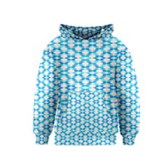 Fabric Geometric Aqua Crescents Kids  Pullover Hoodie by Bajindul