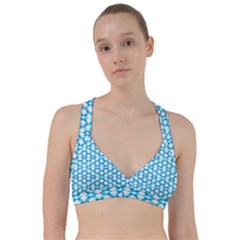 Fabric Geometric Aqua Crescents Sweetheart Sports Bra by Bajindul