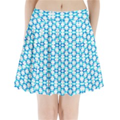 Fabric Geometric Aqua Crescents Pleated Mini Skirt by Bajindul