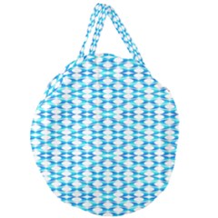 Fabric Geometric Aqua Crescents Giant Round Zipper Tote by Bajindul