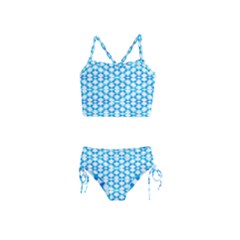 Fabric Geometric Aqua Crescents Girls  Tankini Swimsuit by Bajindul