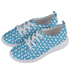 Fabric Geometric Aqua Crescents Women s Lightweight Sports Shoes by Bajindul